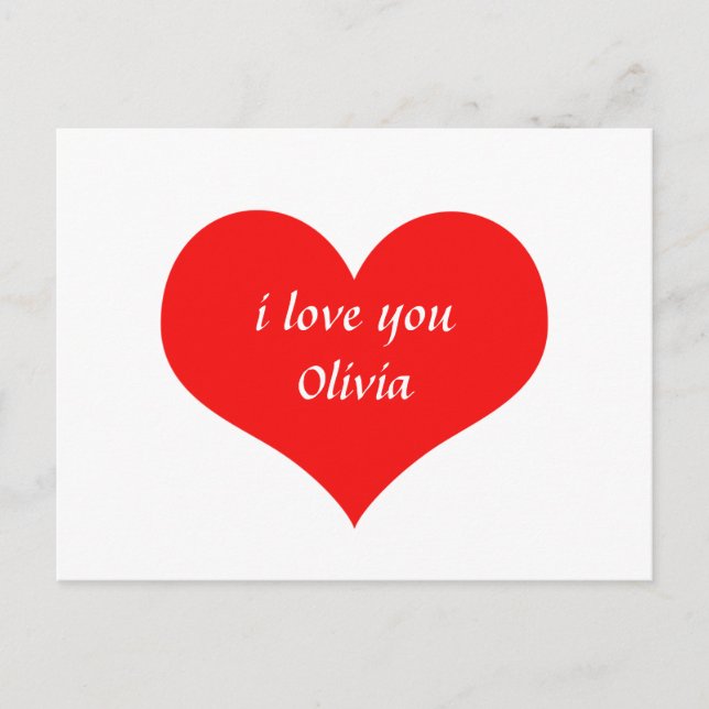 Valentinstag Rotes Herz Niedlicher Individuelle Na Postkarte (Vorderseite)