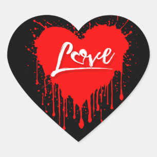 VALENTINSTAG ROTES HERZ SCHMILZT Herz-Aufkleber