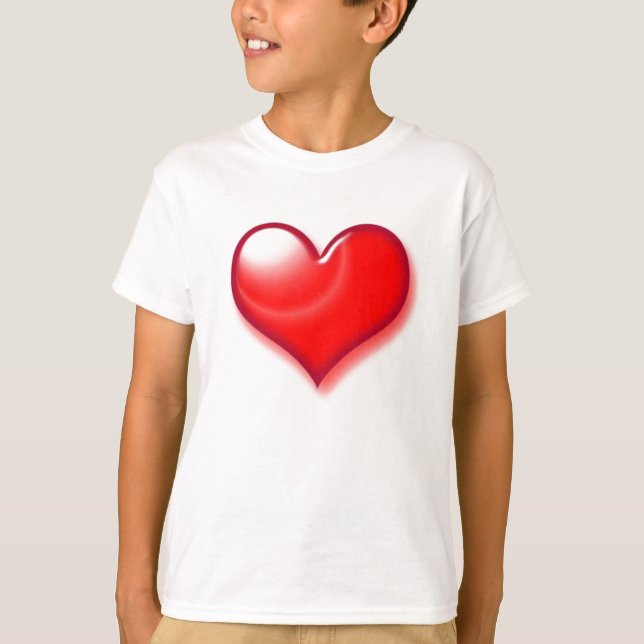 Valentinstag Rotes Herz T-Shirt (Vorderseite)