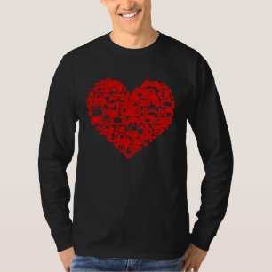 Valentinstag Rotes Herz Videospiel Liebe Gamer Bo T-Shirt