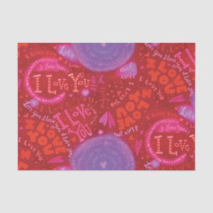 Valentinstag Rotes Rosa I Liebe Sie Typografie Seidenpapier