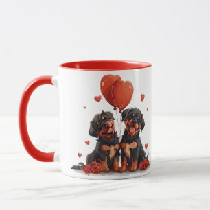 Valentinstag Rottweiler Hunde Tasse
