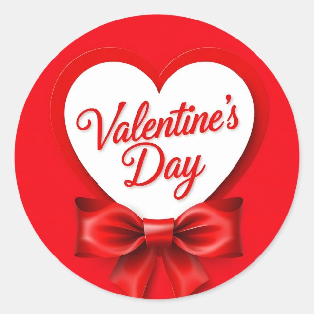 Valentinstag Runder Aufkleber (Vorderseite)