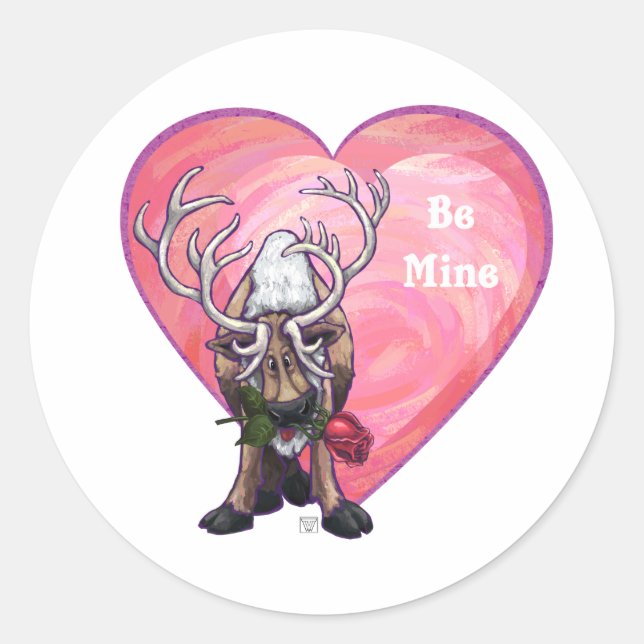 Valentinstag Runder Aufkleber (Vorderseite)