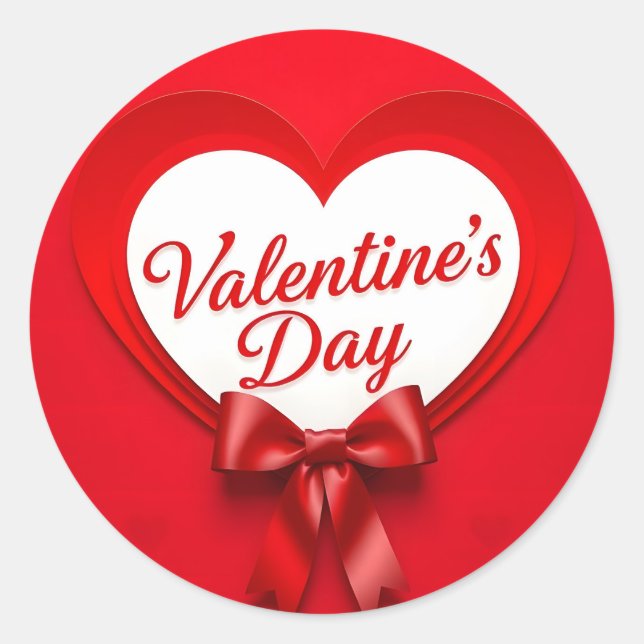 Valentinstag Runder Aufkleber (Vorderseite)