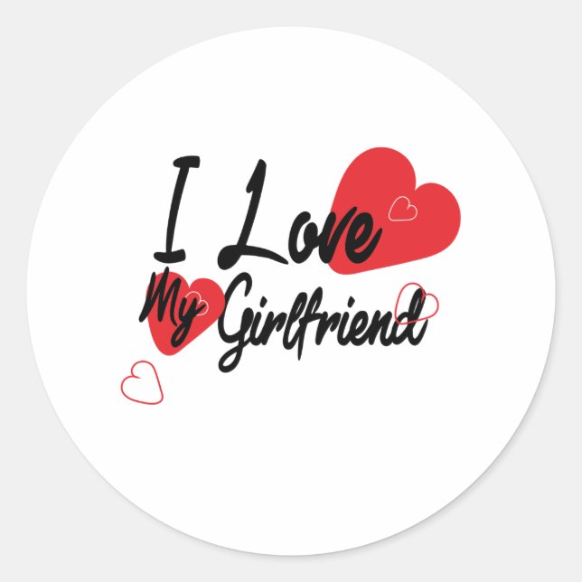 Valentinstag Runder Aufkleber (Vorderseite)
