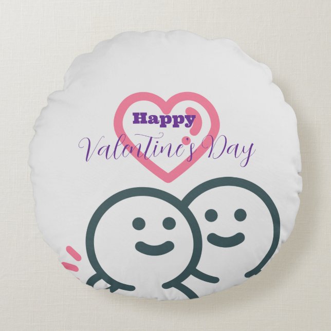 Valentinstag Rundes Kissen (Vorderseite)