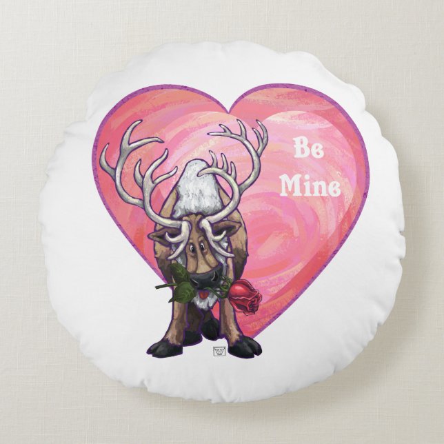 Valentinstag Rundes Kissen (Vorderseite)