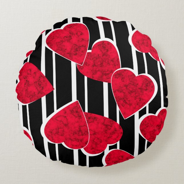Valentinstag Rundes Kissen (Vorderseite)