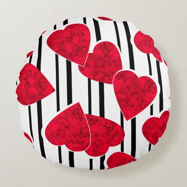Valentinstag Rundes Kissen (Vorderseite)