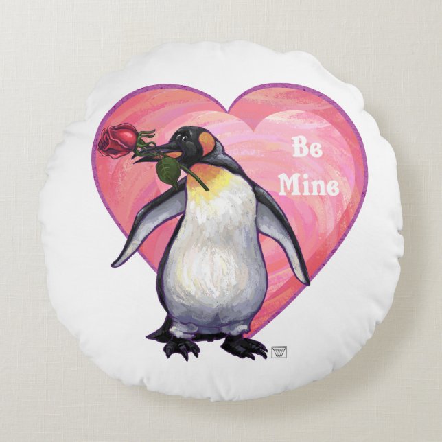 Valentinstag Rundes Kissen (Vorderseite)