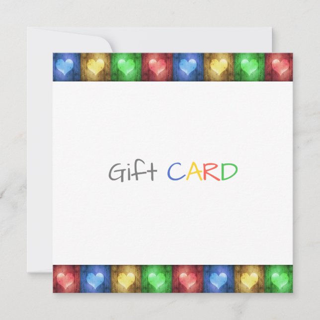 Valentinstag rustikale Herzkarte mit farbenfrohen  (Vorderseite)