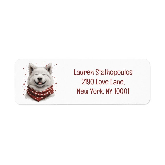 Valentinstag Samojede Hund (Vorne)