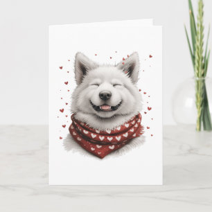 Valentinstag Samojede Hund Feiertagskarte