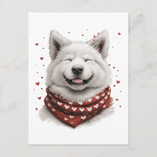 Valentinstag Samojede Hund Postkarte