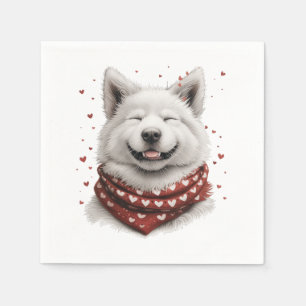Valentinstag Samoyed Hund Serviette