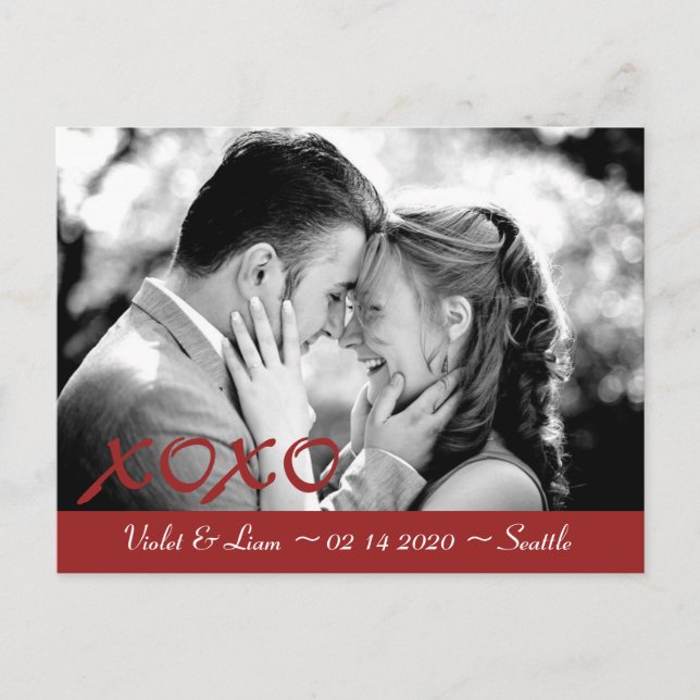 Valentinstag Save the Date Ankündigungspostkarte (Vorderseite)