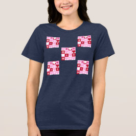 Valentinstag-Schachbrett Tri-Blend Shirt