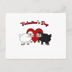 Valentinstag - Schafe Feiertagspostkarte