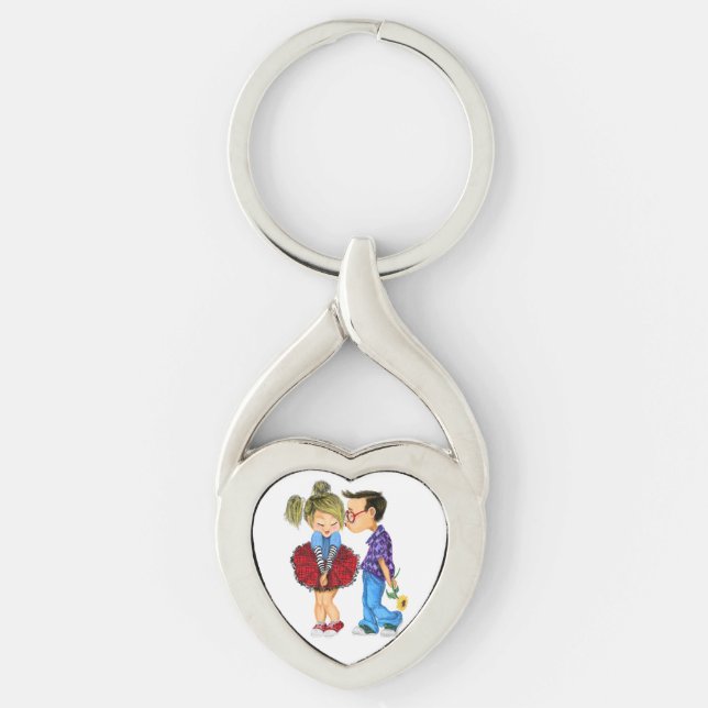 Valentinstag Schlüsselanhänger Geschenk Romantisch (Vorderseite)