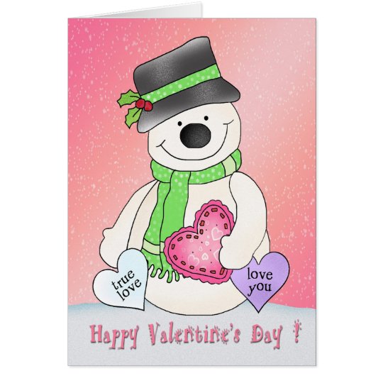 Valentinstag-Schneemann-Gruß-Karte Karte