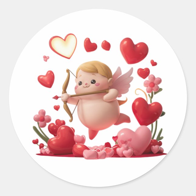 Valentinstag Schnuppersticker, Etikett Runder Aufkleber (Vorderseite)