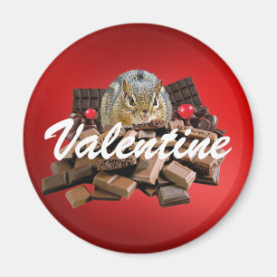 Valentinstag-Schokolade-Chipmunk anpassen Magnet