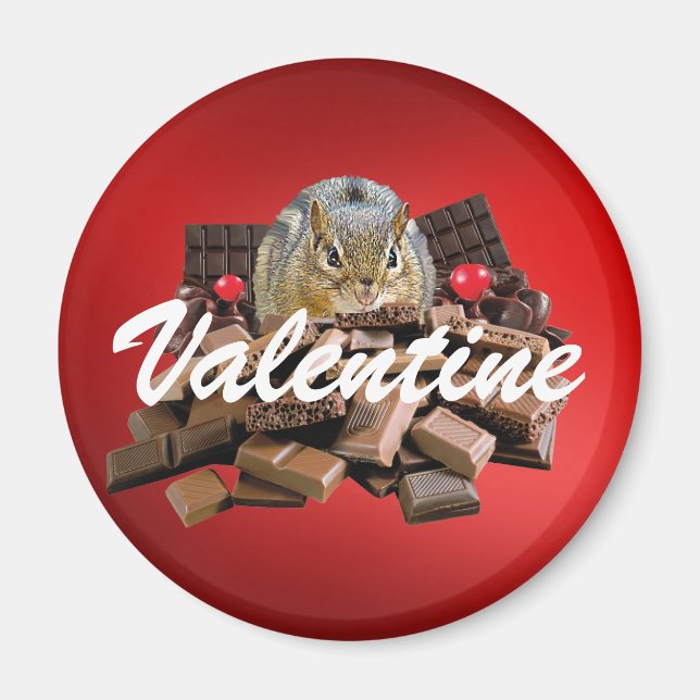 Valentinstag-Schokolade-Chipmunk anpassen Magnet (Vorne)