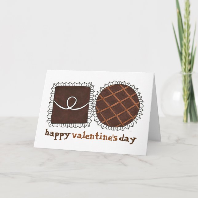 Valentinstag Schokolade Valentinkarte Feiertagskarte (Vorderseite)