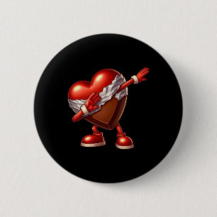 Valentinstag-Schokoladen-Herz-Tupfendesign Button