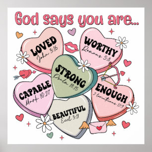 Valentinstag-Schokoladenherzen Christlich Poster