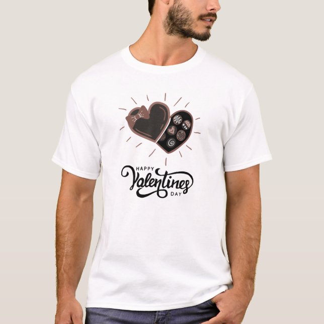 Valentinstag Schokoladenkiste | Happy Valentine T-Shirt (Vorderseite)