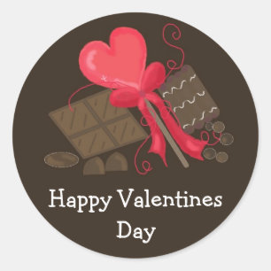 Valentinstag-Schokoladenleckereien Runder Aufkleber