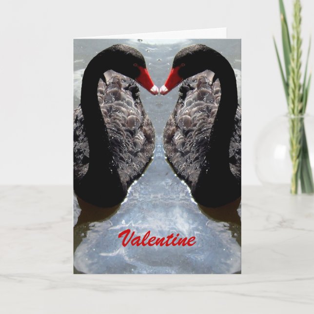 Valentinstag-Schwan-Gruß-Karte Feiertagskarte (Vorderseite)