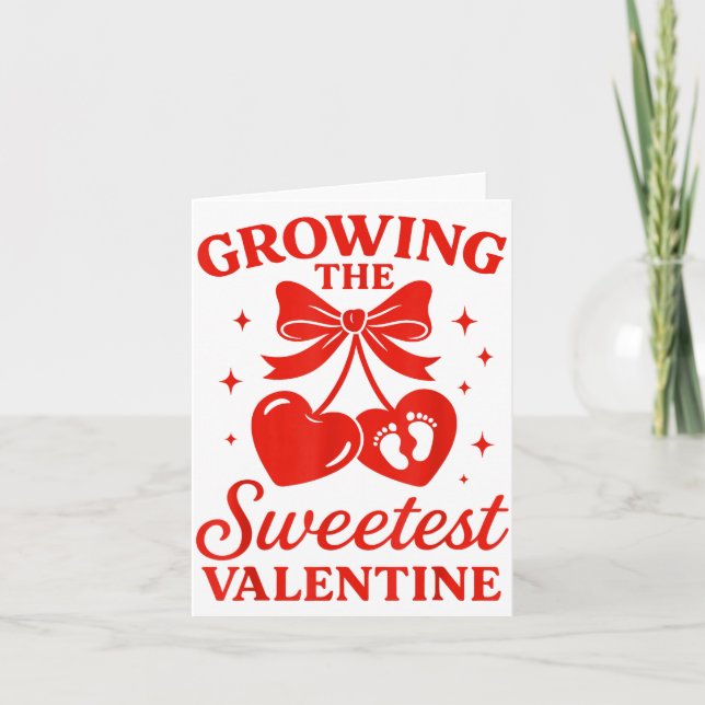 Valentinstag Schwangerschaftsankündigung Wächst Sü Karte (Vorderseite)
