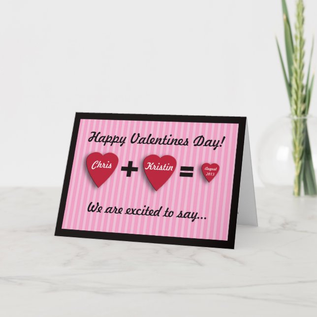 Valentinstag-Schwangerschaftsankündigungskarte Feiertagskarte (Vorderseite)
