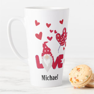 Valentinstag Schwarze Liebe Gnome Latte Tasse