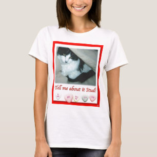 Valentinstag Schwarze und Weiße Katze T-Shirt
