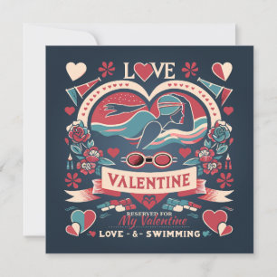 Valentinstag Schwimm Liebesgeschenk Feiertagskarte