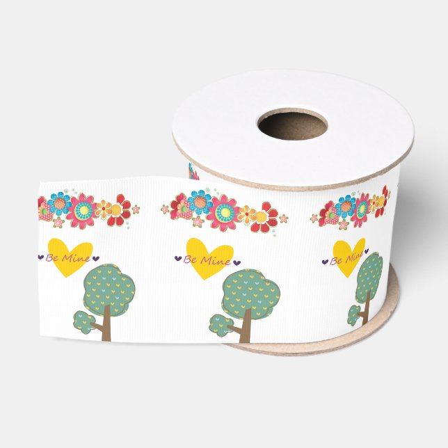 Valentinstag Sei mein florales Band Ripsband (Spule)