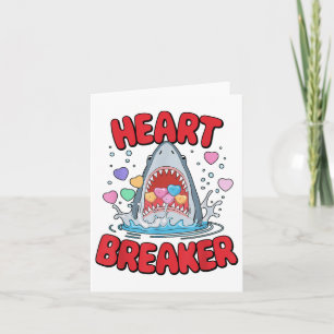 Valentinstag Shark Heart Breakfast Funny Boys Kind Karte