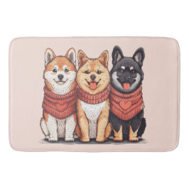 Valentinstag Shiba Inu Hunde Badematte