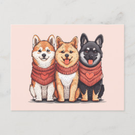 Valentinstag Shiba Inu Hunde Postkarte