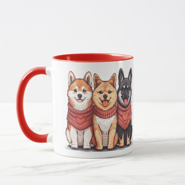 Valentinstag Shiba Inu Hunde Tasse (Links)