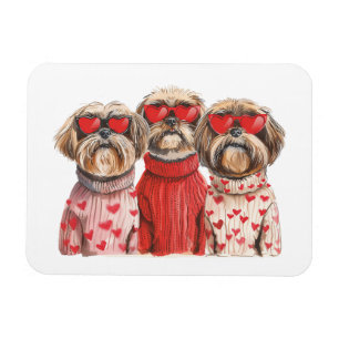 Valentinstag Shih Tzu Dogs Magnet