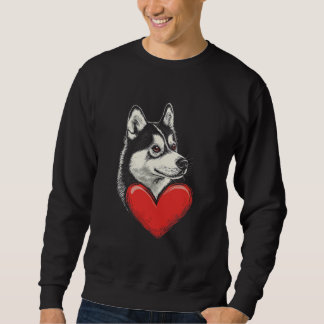 Valentinstag Siberian Husky Sweatshirt