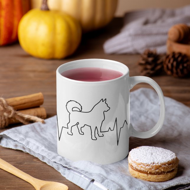Valentinstag Sibirischer Husky Heartbeat Hund Love Kaffeetasse (Von Creator hochgeladen)