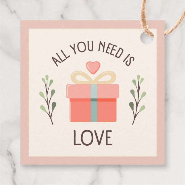 Valentinstag - Sie brauchen nur Liebe Geschenkanhänger (Rückseite)