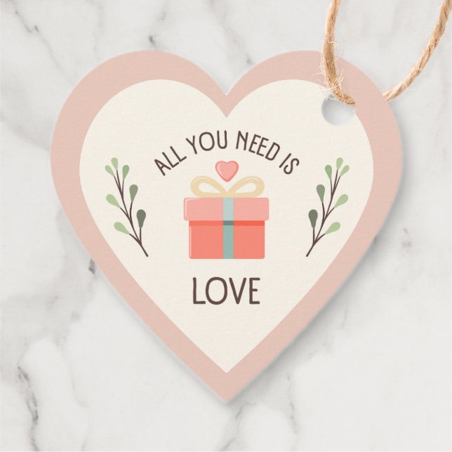 Valentinstag - Sie brauchen nur Liebe Geschenkanhänger (Rückseite)