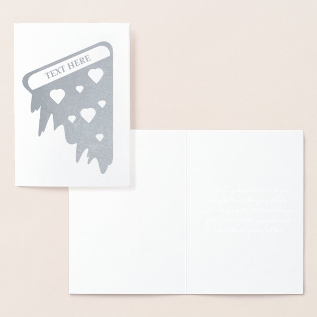 Valentinstag Silver Gray Pizza Folienkarte (Anzeige)